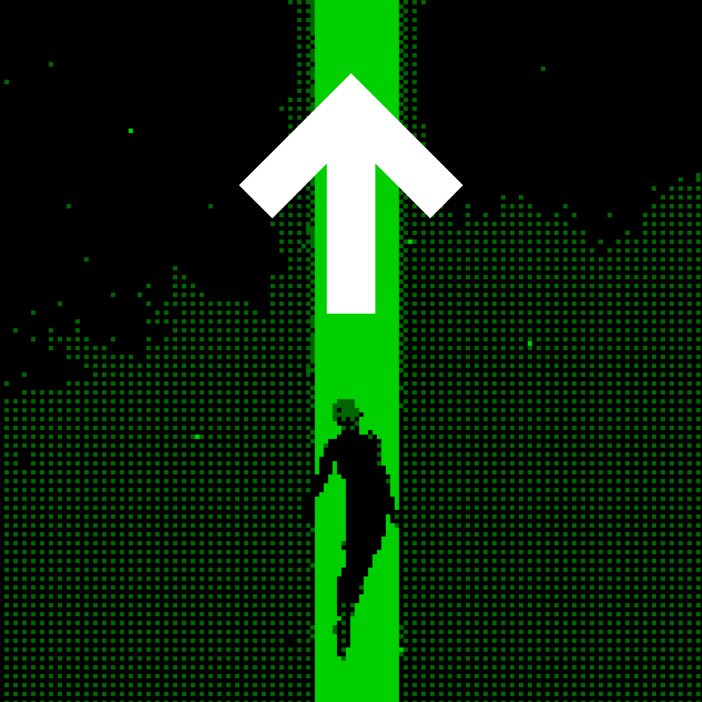 Animated figure rising through a Higher arrow